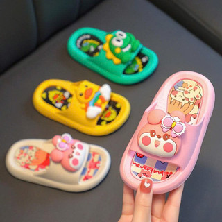 Dép lê nhựa dẻo in hình khủng long, thỏ 3D cho bé trai, bé gái