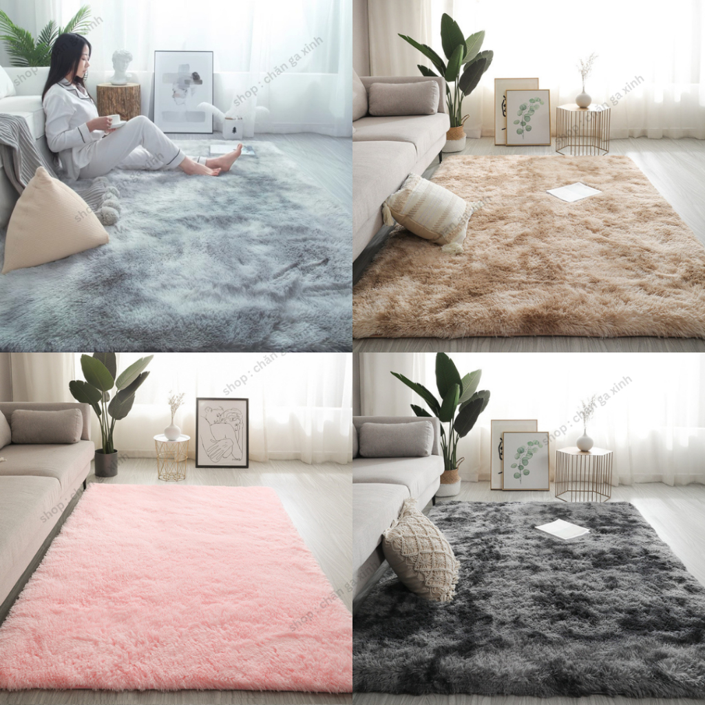 Thảm Lông Trải Sàn hình chữ nhật decor trải phòng ngủ phòng khách trang trí làm phông chụp mẫu