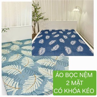 [ HÀNG ĐẸP] ÁO BỌC BẢO VỆ NỆM 2 MẶT CÓ KHÓA KÉO THUN LẠNH IN 3D MÁT MỊN