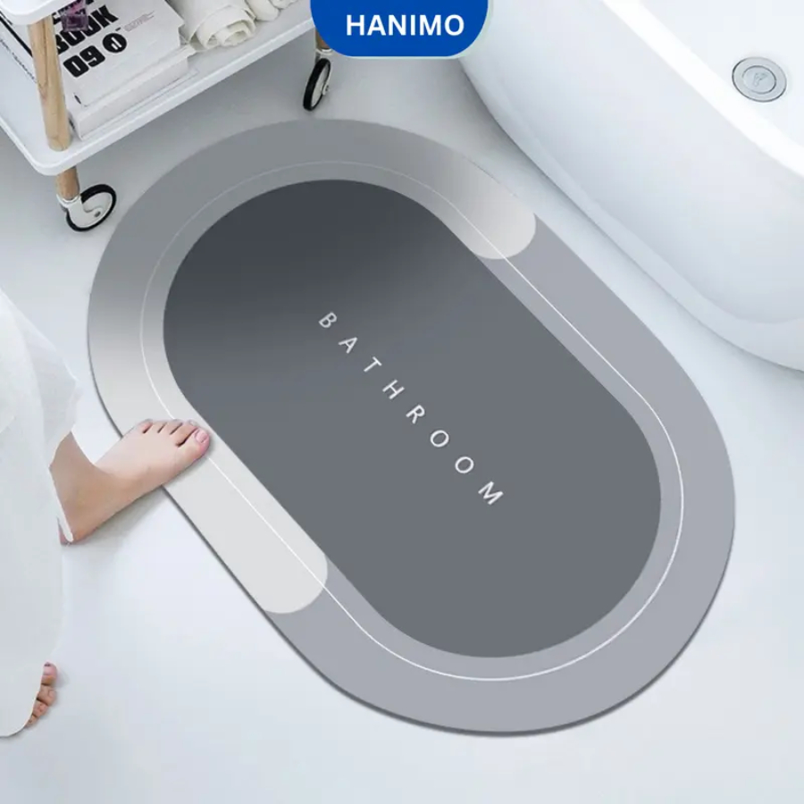 Thảm lau chùi chân trải sàn silicon mềm thấm hút tốt chống trơn trượt HANIMO HA04