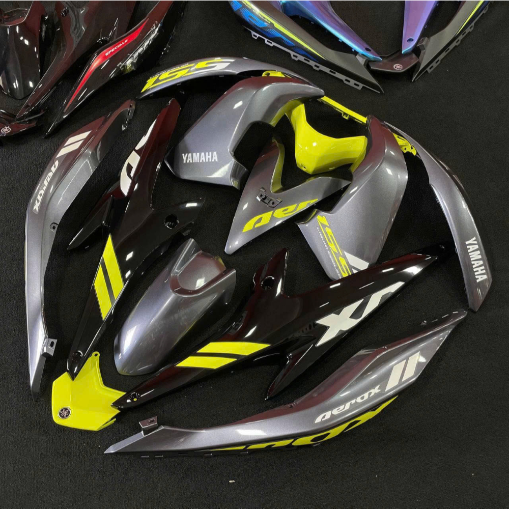 Tem rời NVX 155 bạc đen mẫu chỉ chữ Aerox đơn giản - Decal 3 lớp cao cấp, chống nước, không bay màu