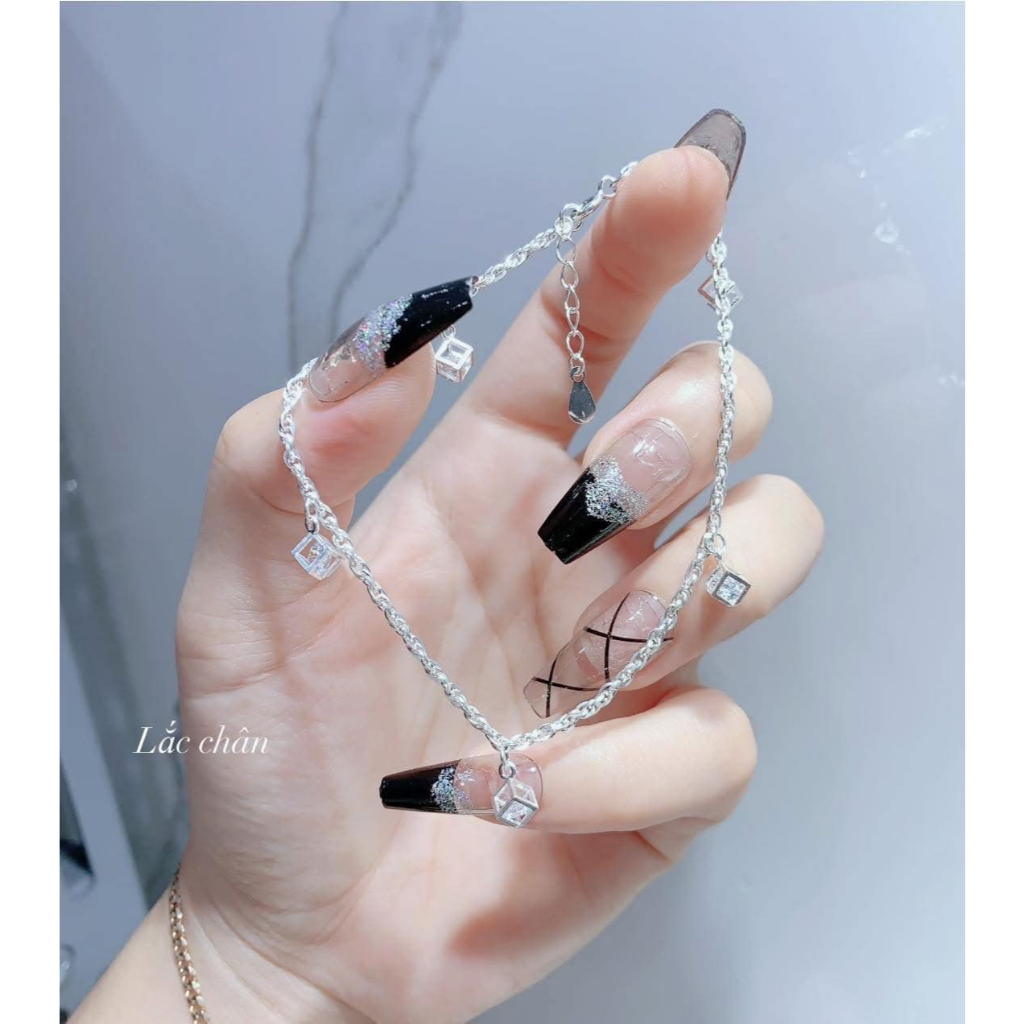 Lăc chân nữ bạc ta lắc xoắn mix hộp dày dặn