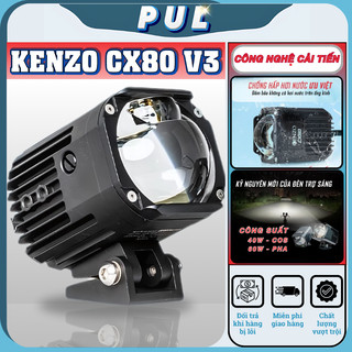  Đèn trợ sáng bi cầu KENZO CX80 V3 pha cos 2 trong 1 bi led Ver 3.0 60W ánh sáng mạnh tản nhiệt tốt 