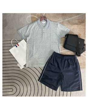 Áo Polo Cá Sấu Xuất Dư, Vải Cotton Gai 100% Màu Ghi Đốm AO01