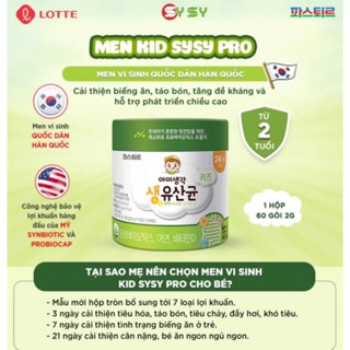  Men Vi sinh Trẻ Em Kids Sysy Pro Lotte Hàn Quốc Bổ Sung Lợi Khuẩn Hỗ Trợ Tiêu Hóa Trẻ Biếng Ăn 