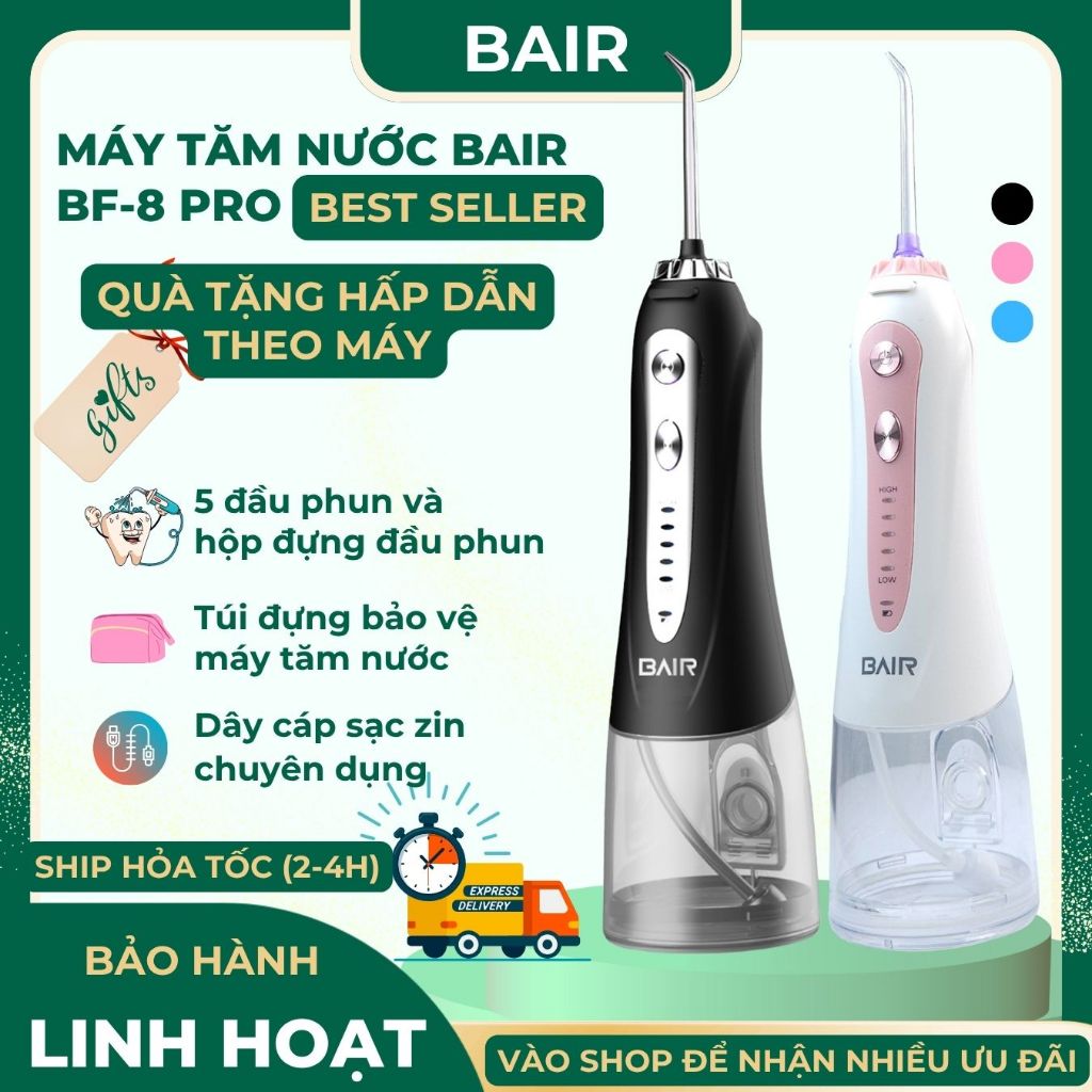 Tăm nước bair bf - 8 pro, máy tăm nước cao cấp bảo hành 3 tháng
