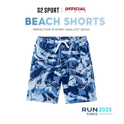 Quần đi biển S2 SPORT nam nữ cặp đôi nhóm gia đình quần hoa lá chất kate thái mát mẻ - QS11
