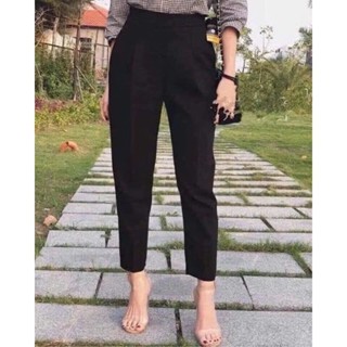  Quần tây baggy nữ Chun Lưng khóa sườn quần vải dáng dài bayggy đi học 