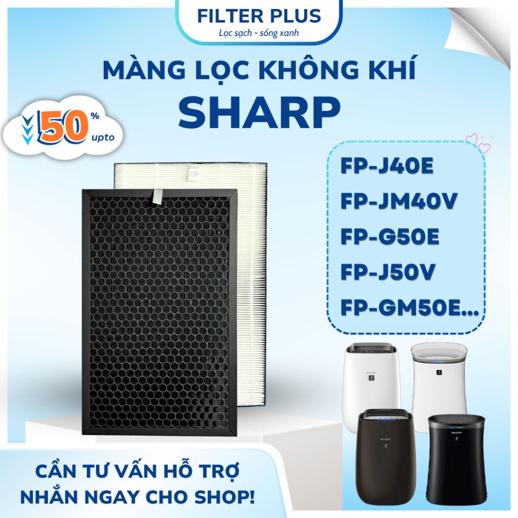 Màng lọc không khí thay thế Mã:FZ-F50HFE, FP-J40E, JM40V, G50E, J50V, GM50E, F40E,.. tấm bắt muỗi