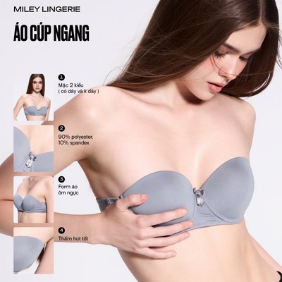 Áo Ngực Có Gọng Miley Lingerie Mút Mỏng Cúp Ngang Tháo Dây BRM11002