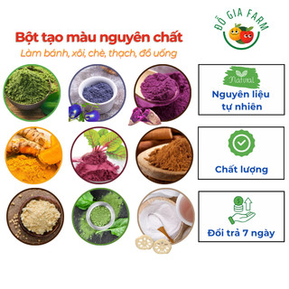 Bột tạo màu thực phẩm tự nhiên, nguyên chất, dùng nấu xôi làm bánh: trà xanh, khoai lang tím, hoa đậu biếc, nghệ, củ sen