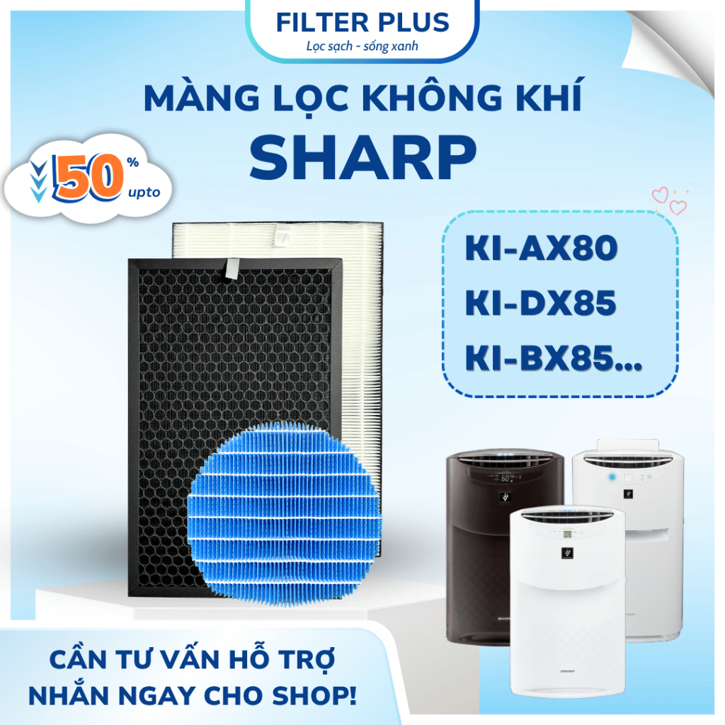 Màng lọc không khí thay thế Mã: FZ-W80HF, KC-BX85, KI-AX80, DX85, FP-J60E, J80EV, J80HFE, J80DFE,...