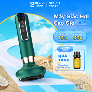 Máy giác hơi cạo gió A15 12 cấp độ pin sạc massage chườm ấm ánh sáng đỏ hỗ trợ giảm đau tại nhà