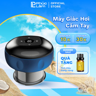 Máy giác hơi cầm tay có pin sạc 6 cấp độ và 12 cấp độ massage chườm ấm giúp giảm đau nhức tại nhà