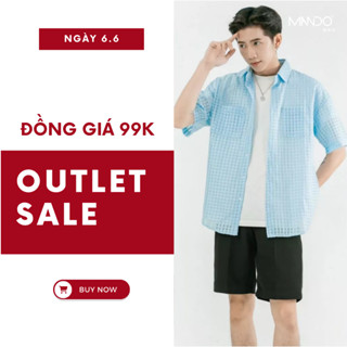 [DEAL 99K] Áo Sơ Mi Nam Tay Lỡ MANDO Vải Xốp Cao Cấp Hoạ Tiết Dập Nổi Thoáng Mát Đứng Form Phong Cách Hàn Quốc SMD150