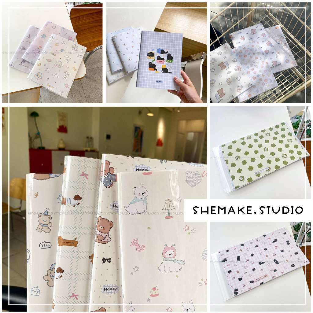 [SHEMAKE][tuỵt đối điện ảnh] 10 tờ Giấy bao tập lồng bao kiếng sẵn, giấy bao vở học sinh