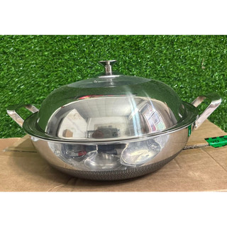  Chảo Inox Đúc Liền Khối 5 Lớp Dày 5ply Chống Dính Tổ Ong Blackcube Hàng Xuất Dư 