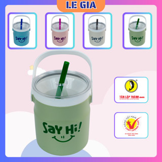 Bình đá giữ nhiệt Say Hi 1 Lít - Bình trà sữa 1L - Nhựa Tân Lập Thành - Tặng kèm ống hút