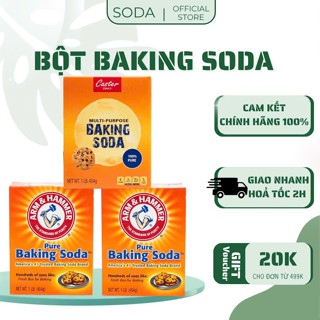 Baking soda đa công dụng bột nở baking soda khử mùi diệt khuẩn tẩy rửa làm bánh chăm sóc da hộp giấy 454g Mỹ