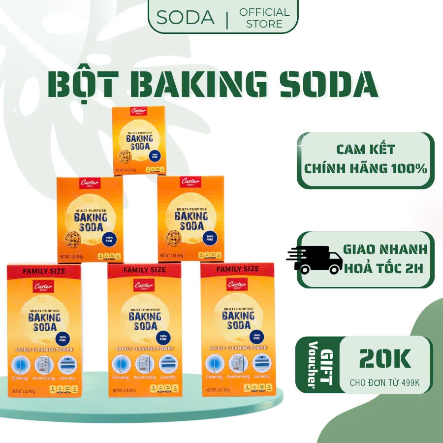 Bột Baking Soda đa công dụng Caster Daily, Arm & Hammer 227g/340g/454g/907g