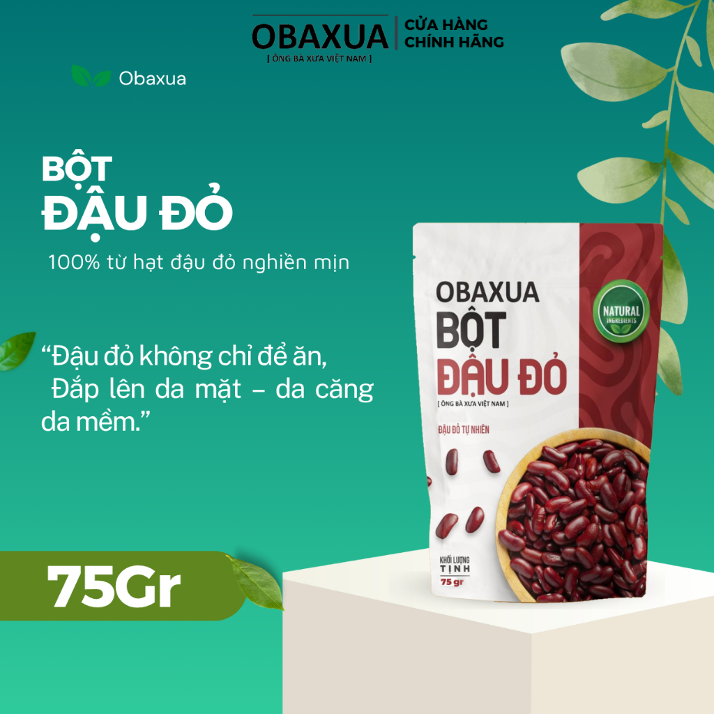Bột Đậu Đỏ Obaxua 100% Nguyên Chất – Bột Đắp Mặt Tự Nhiên Làm Sạch Da, Dưỡng Da Mềm Mại
