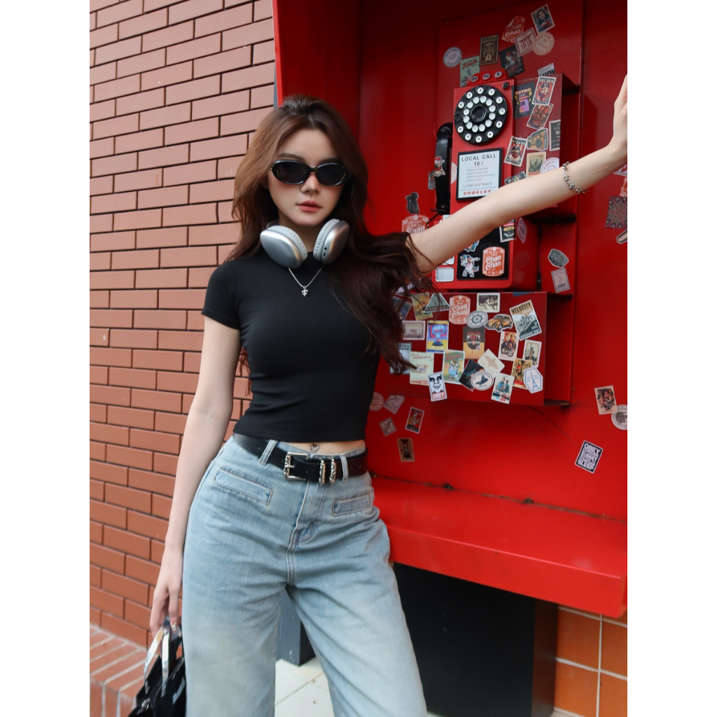 Áo thun nữ trơn basic ôm body co giãn chất thun mịn TiQi Jeans nhiều màu A149 | BigBuy360 - bigbuy360.vn