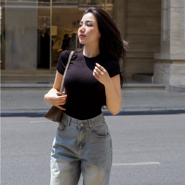 Áo thun nữ trơn basic ôm body co giãn chất thun mịn TiQi Jeans nhiều màu A149 | BigBuy360 - bigbuy360.vn