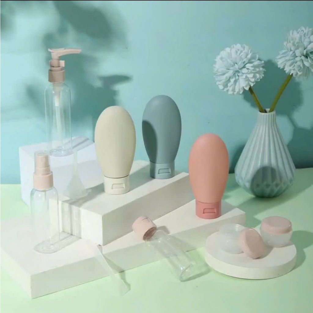 Bộ lọ chiết mỹ phẩm , dầu gội , sữa tắm du lịch tiện lợi du lịch-[ Bộ 11 chi tiết ]- Màu Sắc Ngẫu Nhiên