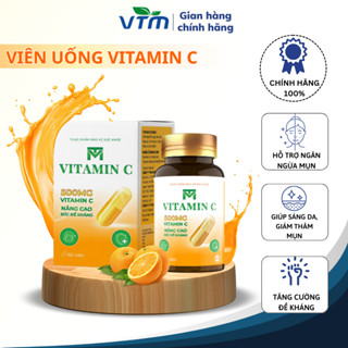 Viên uống VTM Vitamin C bổ sung vitamin C,hỗ trợ làm sáng da, mờ thâm, tăng cường đề kháng - 60 viên