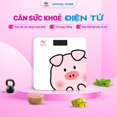 Cân Điện Tử Sức Khỏe Life360 AL-S22G - Cân Sức Khỏe Thông Minh Làm Quà Tặng, Mặt Kính Cường Lực An Toàn, Chính Hãng