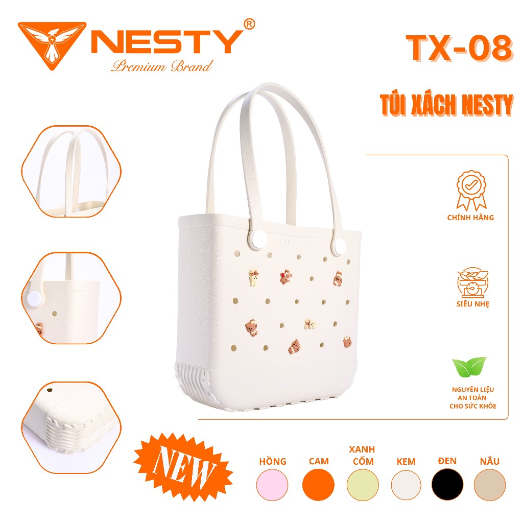 [TX-08] [Tặng Charm 3D] Túi Xách Đa Năng Chất Liệu EVA Cao Cấp Nhãn Hiệu NESTY