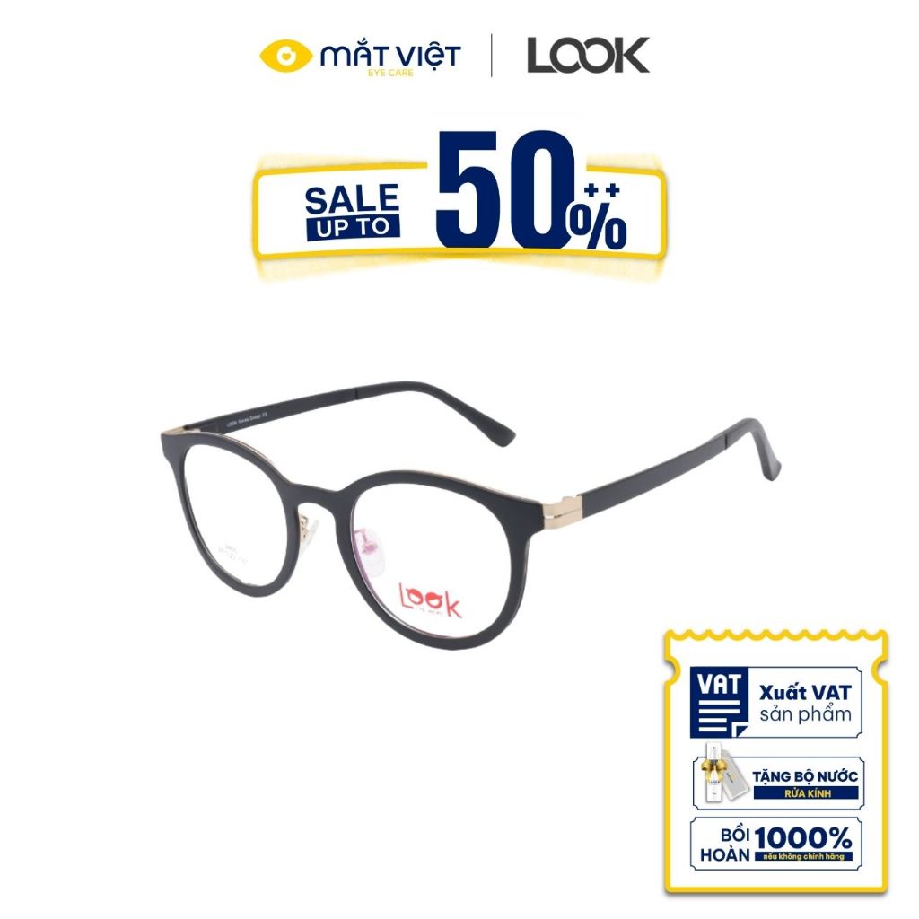 Gọng Kính Cận LOOK LK832237UF C7, Gọng Kính Cận Acetate, Gọng Kính Tròn, Gọng Kính Mắt Việt