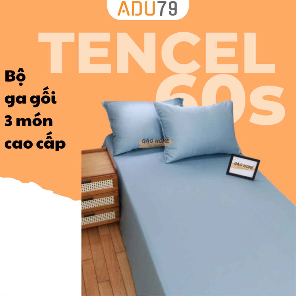 Ga Gối Chất Liệu Tencel 60s Cao Cấp Đủ Kích Thước M4, M6, M8, Set 3 Món Tencel 60s - ADU79