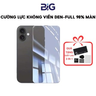  Kính Cường Lực Không Viền Đen Trong Suốt Full Màn Hình Chính Hãng BIG Cho Điện Thoại 12-13-14-15-16 