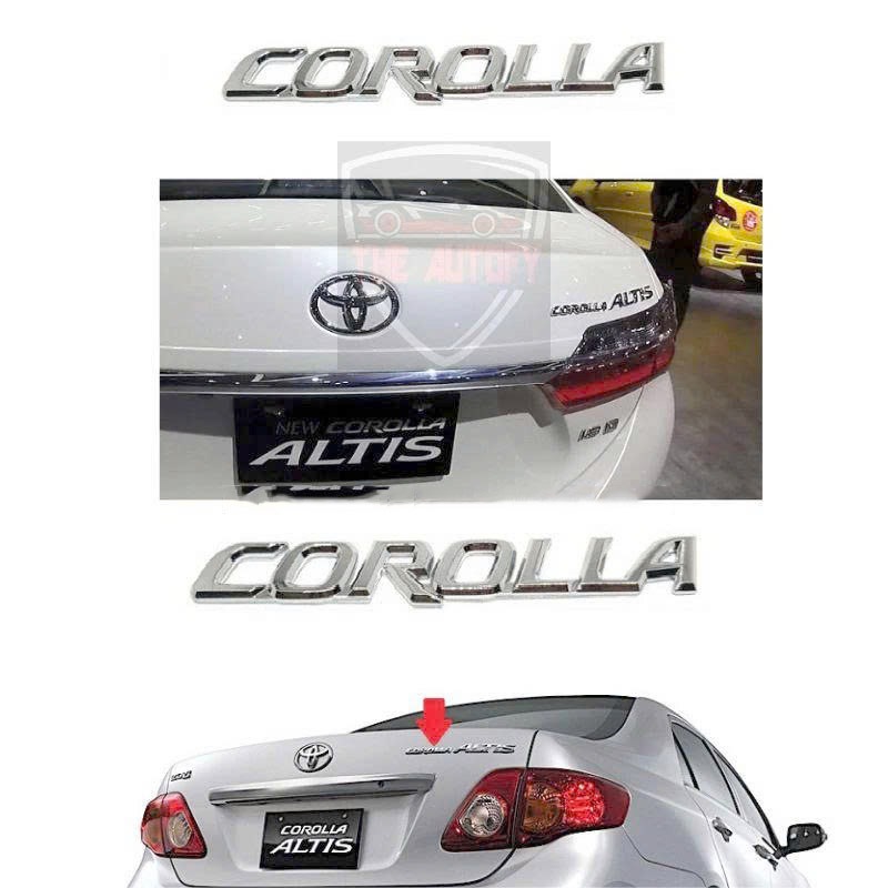 Chữ Nổi Corola Altis Dán Đuôi Xe Toyota Altis - Tem Chữ Corola Altis Dán Phía Sau Xe Toyota Altis