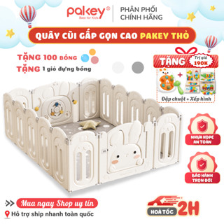 [HỎA TỐC HCM] Quây Cũi Nhựa Chính Hãng Pakey, Quây Cố Định, Quây Gấp Gọn Mẫu Dày Dặn Cao Cấp Siêu Đáng Yêu