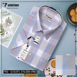 Áo Sơ Mi Nam Ngắn Tay Vải Bamboo Sợi Tre Sọc Caro Vạt Ngang Form Regular Vĩnh Tiến 376 - Nhiều Màu