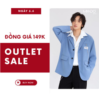 [DEAL 149K] Áo Blazer Dài Tay Nam MANDO Kèm Phụ Kiện Kiểu Dáng Unisex Trẻ Trung Thời Trang Hàn Quốc BLZ005 - BLZ004