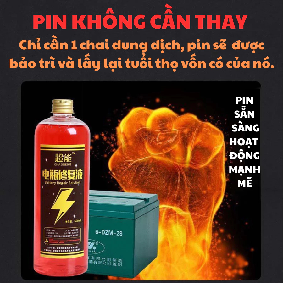 [SẴN HÀNG] Dung Dịch Sửa Chữa ACQUY Phục Hồi Tuổi Thọ Của Pin dùng cho xe máy điện, xe đạp điện, acq