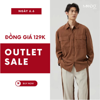 [DEAL 129K] Áo Sơ Mi Nhung Tăm MANDO Dài Tay Dáng Suông Unisex Phong Cách Thời Trang Hàn Quốc - SHT037