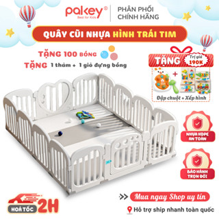 Quây Cũi Nhựa Bambi Cao Cấp TẶNG 100 BÓNG + THẢM DÀY - Quây Nhựa Cho Bé PAKEY Loại 1 Bảo Hành Trọn Đời