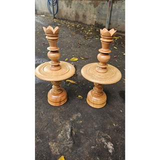 Cặp chân đèn gỗ gõ cao 30cm