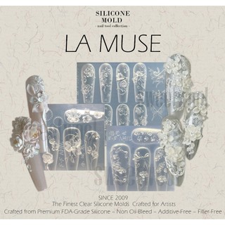  LA MUSE 100 MẪU KHUÔN NAIL CHARM HOA NAIL CÔ DÂU Khuôn nail charm  gel uv bột đắp nổi gel nặn 3d 4d khuôn silicone 