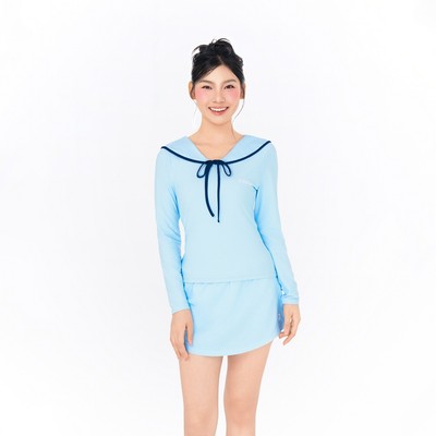 Áo bơi nữ SOBIE tay dài cổ thuỷ thủ kín đáo và chống nắng Marine Sailor