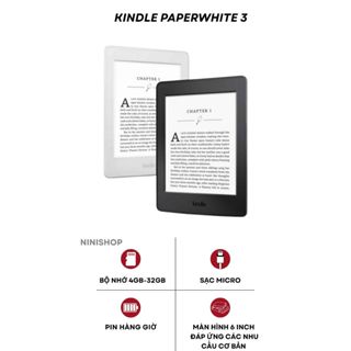 Máy đọc sách kindle paperwhite gen 3 tặng kèm cover bảo hành 6 thánge