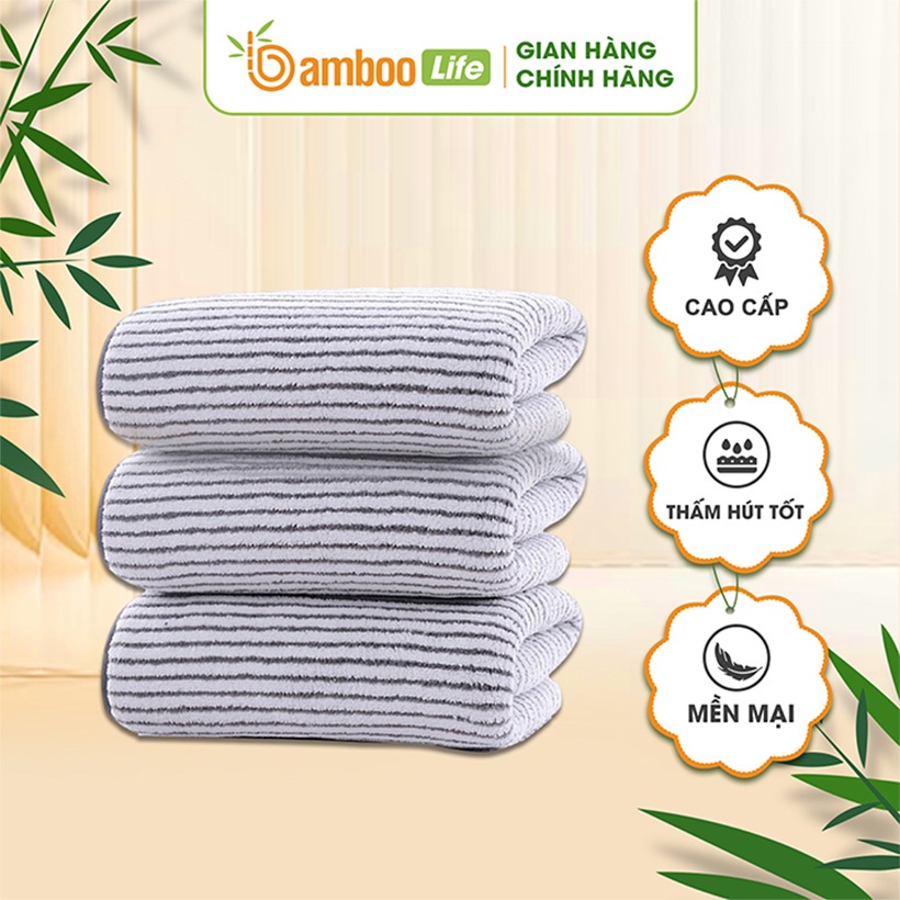 Khăn tắm lớn Bamboo Life BL058 cao cấp, thấm hút, mềm mịn, an toàn cho da