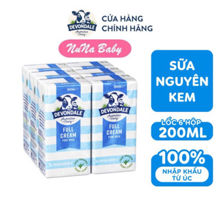 Lốc Sữa tươi DEVONDALE MILK NGUYÊN KEM ÚC 6 Hộp 200ml