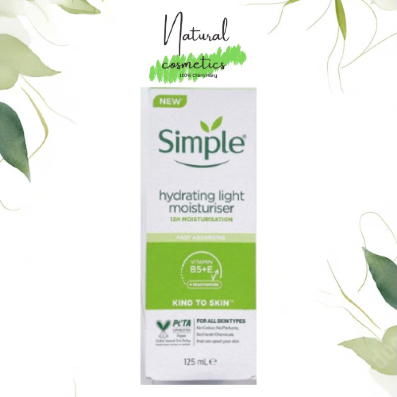 [Auth] Kem Dưỡng Ẩm Simple Kind To Skin Hydrating Light Moisturiser 125ml