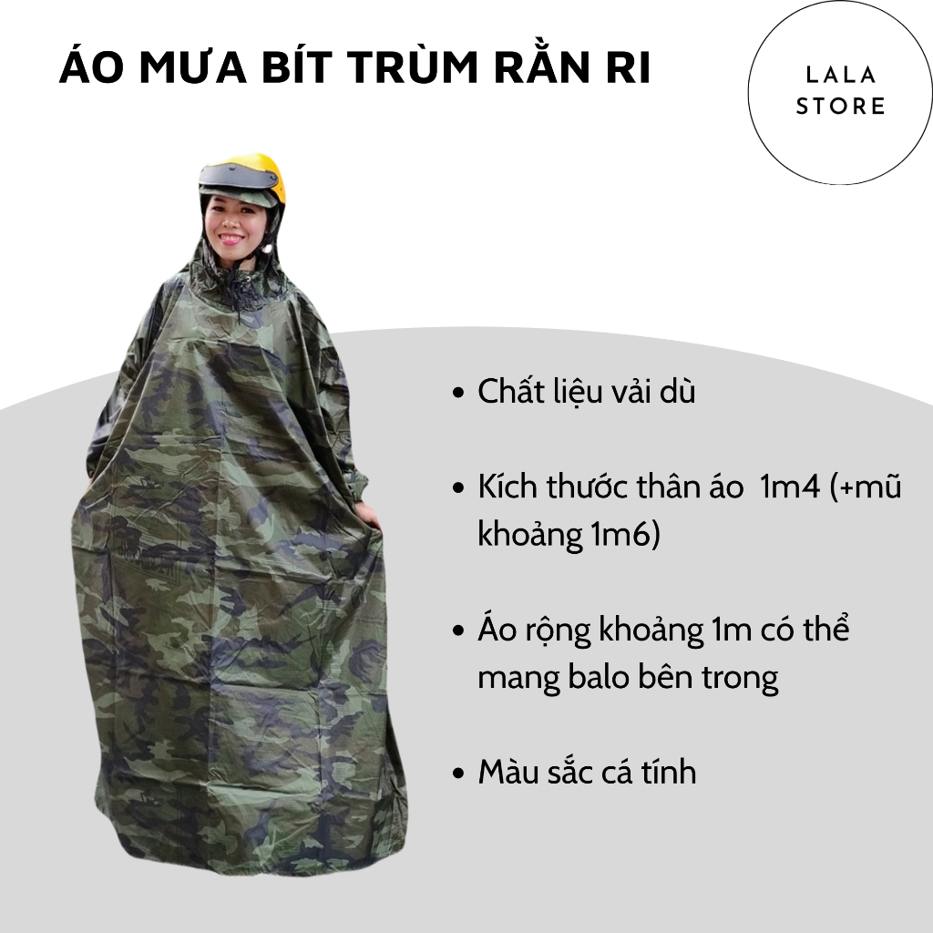 ÁO MƯA BÍT TRÙM RẰN RI VẢI DÙ DÀY