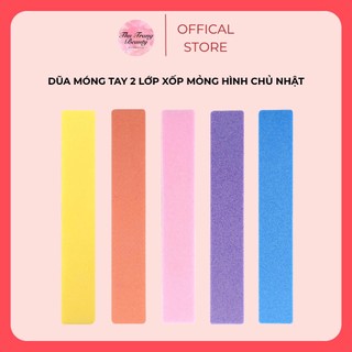 Dũa Móng Tay 2 Lớp Xốp Mỏng Hình Chủ Nhật - Đa Màu Sắc Chuyên Dụng Làm Nail Fitomagia